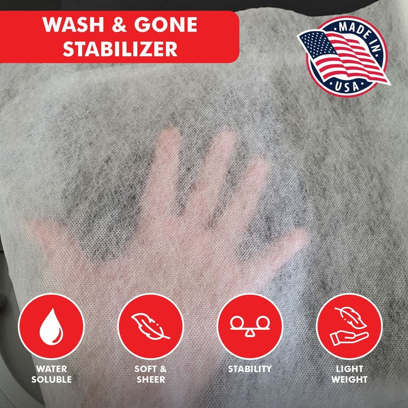 Superpunch Wash Away Stabilizer, SuperStable H2O Eau Gone White FSL 15 inch x 25 Yard Roll - Machine Embroidery Stabilizer Backing, Wash n Gone Wash Away for Free Standing Lace, Made in USA - Image 3